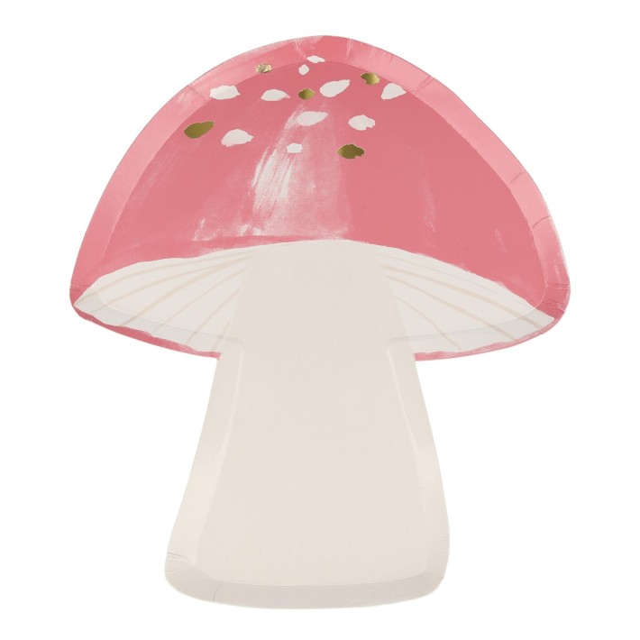meri meri fairy toadstool plates - pink