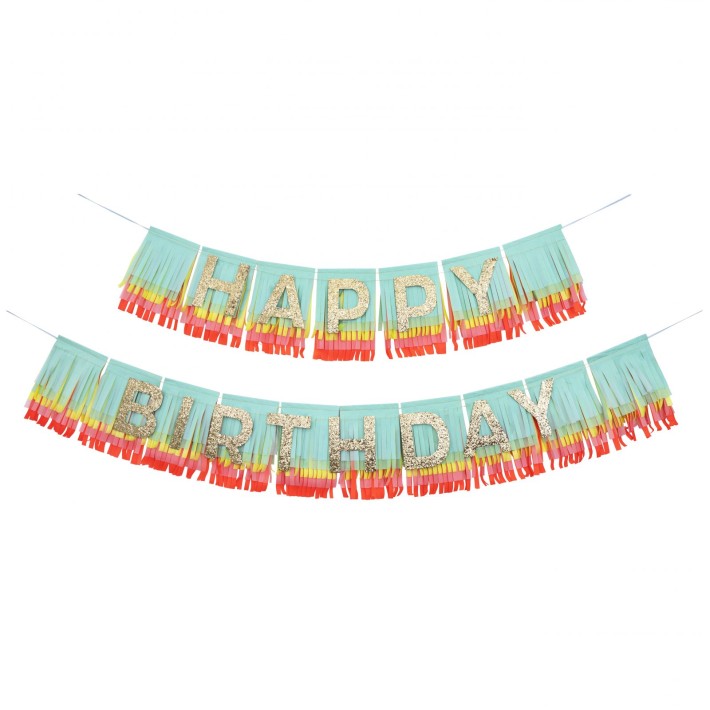 meri meri happy birthday fringe garland