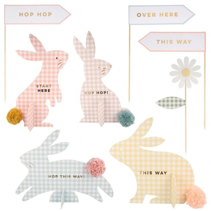 meri meri gingham bunnies egg hunt kit