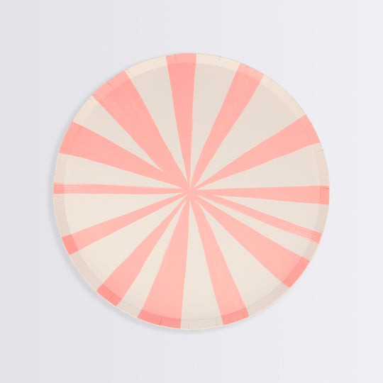 meri meri pink stripe plates - small