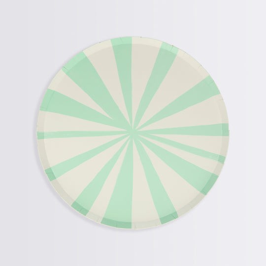 meri meri mint stripe plates - small