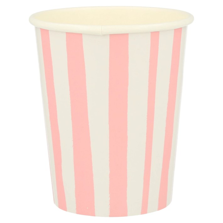 meri meri pink stripe cups