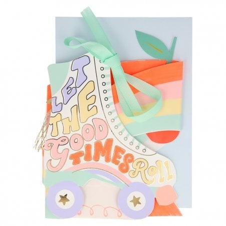 meri meri roller skate concertina card