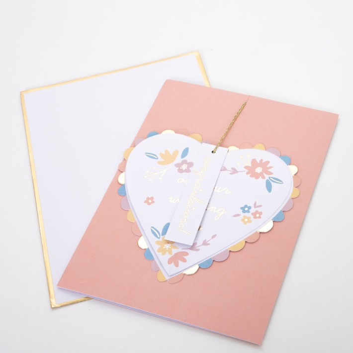 meri meri honeycomb heart wedding card