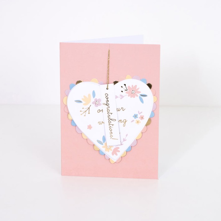 meri meri honeycomb heart wedding card