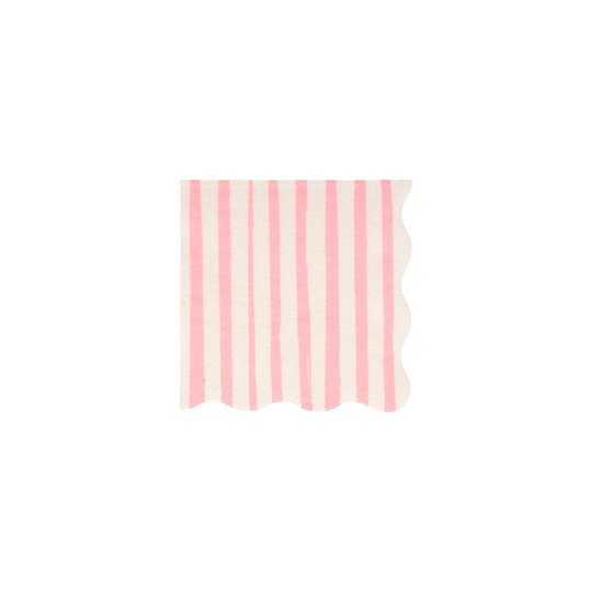 meri meri pink stripe napkins - small