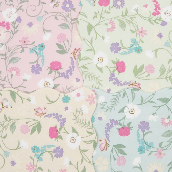 meri meri laduree paris floral napkins, small