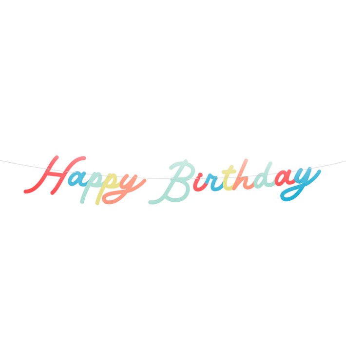 meri meri bright happy birthday garland set
