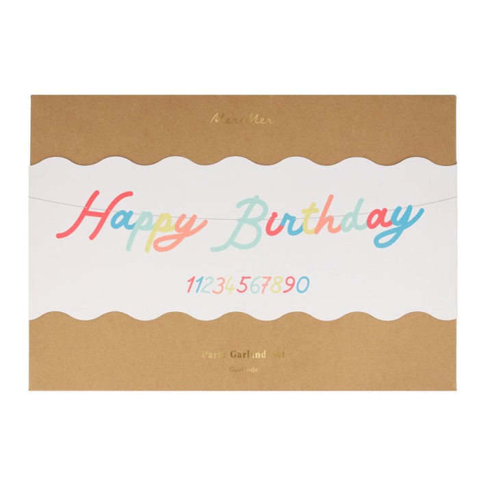 meri meri bright happy birthday garland set