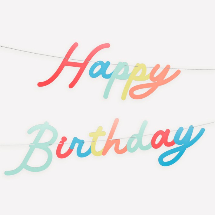 meri meri bright happy birthday garland set