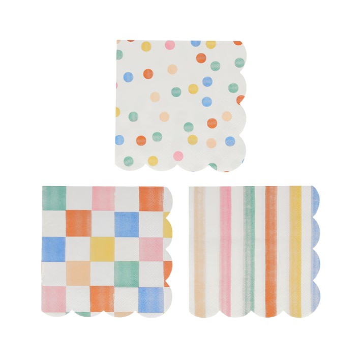 meri meri colorful pattern napkins, small