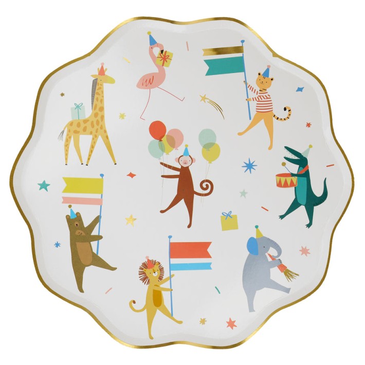 meri meri animal parade dinner plates