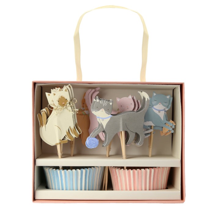 meri meri cute kitten cupcake kit