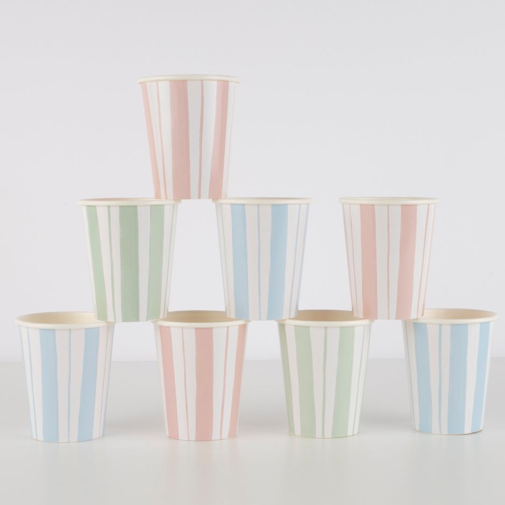 meri meri ticking stripe cups