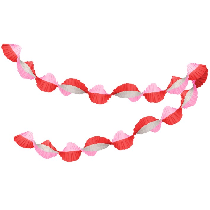 meri meri pink & red stitched streamer