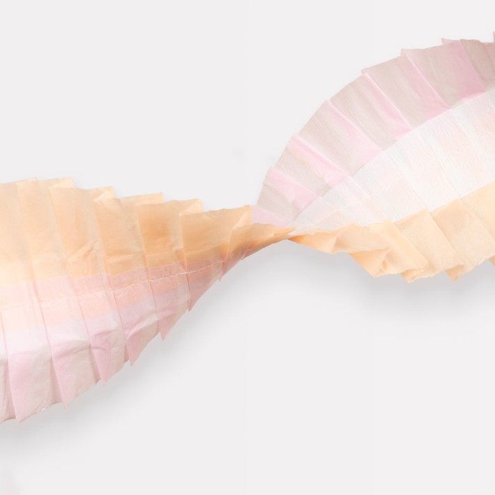 meri meri peach & pink stitched streamer