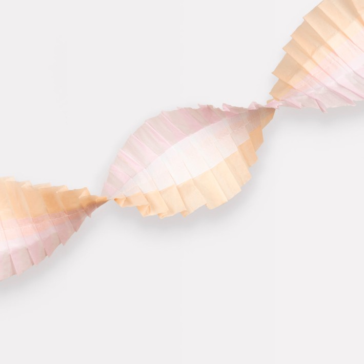 meri meri peach & pink stitched streamer