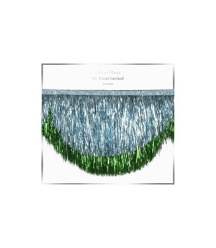 meri meri blue tinsel scallop garland
