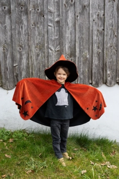 autum embers wizard cape with hat (4-6 jr)