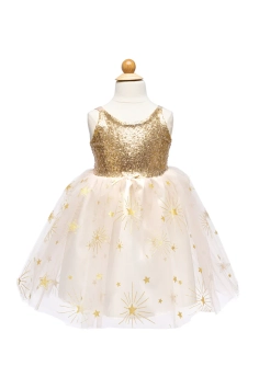 golden glam party dress (5-6 jr) | Kinderfeestwinkel | Speelgoedwinkel | Feestwinkel | Kinderwinkel | Amsterdam