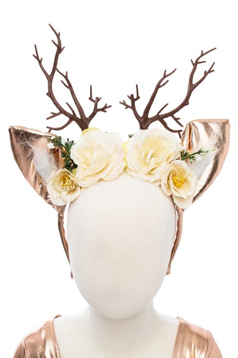 woodland deer dress with headband (5-6 jr)
