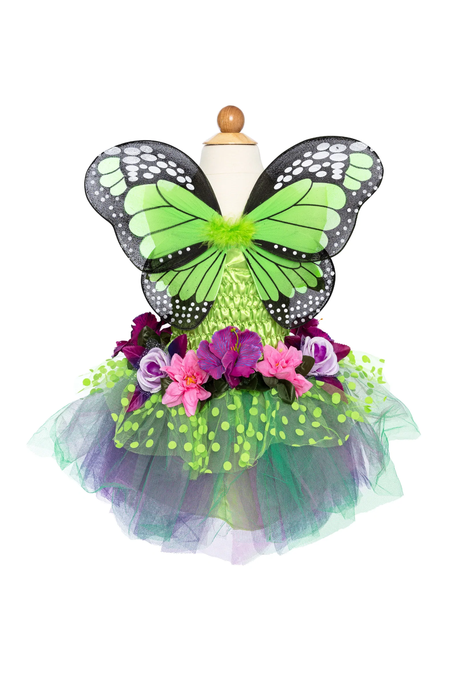 fairy blooms deluxe dress with wings - groen (5-6 jr)