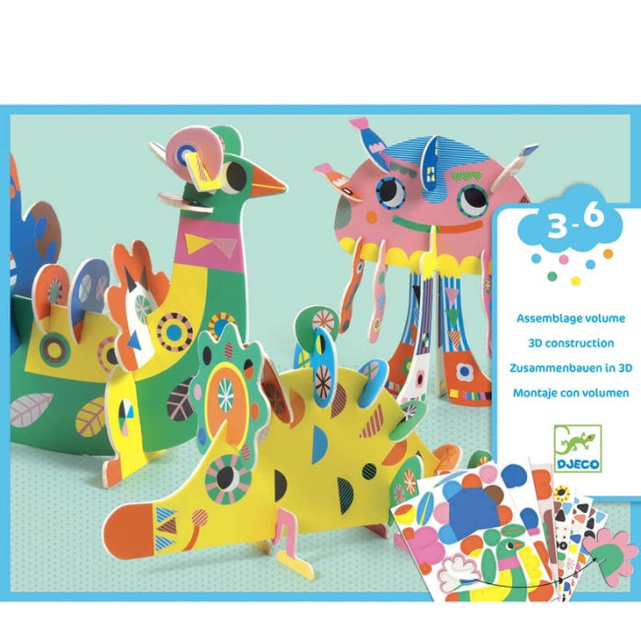 djeco drie 3d dieren | Kinderfeestwinkel | Speelgoedwinkel | Feestwinkel | Kinderwinkel | Amsterdam