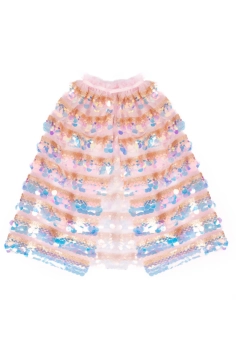 the 5th avenue paillette cape, gold/light pink (4-6 yrs)