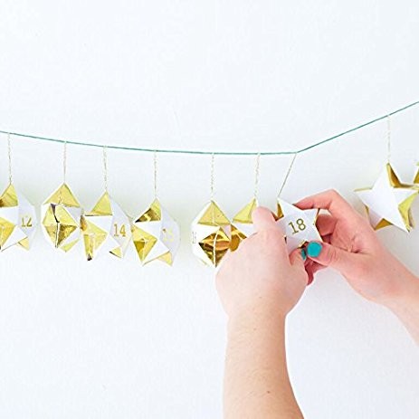 meri meri advent calendar - star garland, white/green