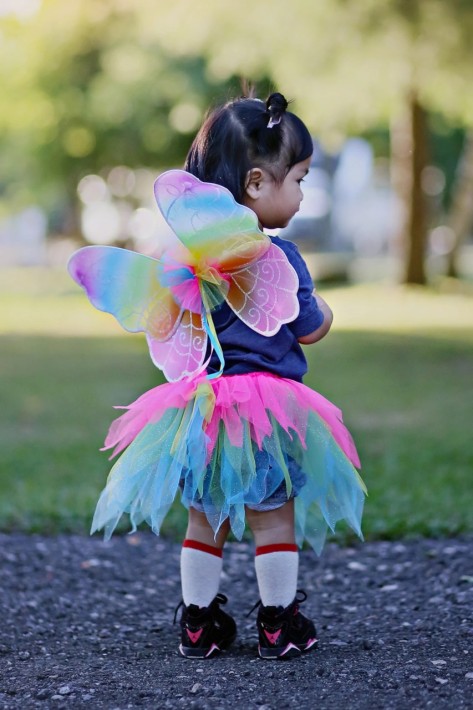 neon rainbow skirt, wings & wand (4-6 jr)