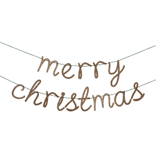 meri meri garland merry christmas gold acrylic