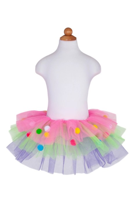 pom pom skirt - veelkleurig (4-6 jr)