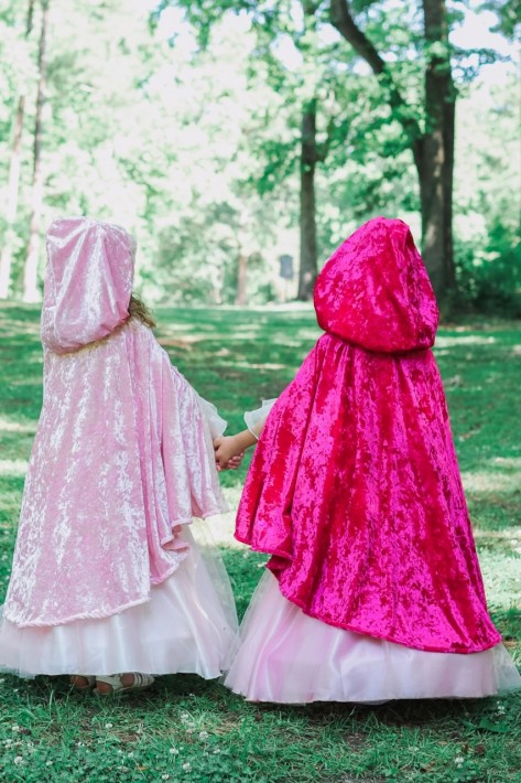 deluxe princess cape - roze (5-6 jr)