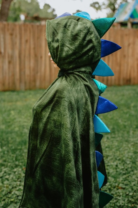 dragon cape with claws - groen (5-6 jr)