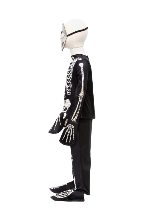 glow in the dark skeleton shirt, pants & mask (7-8 jr)