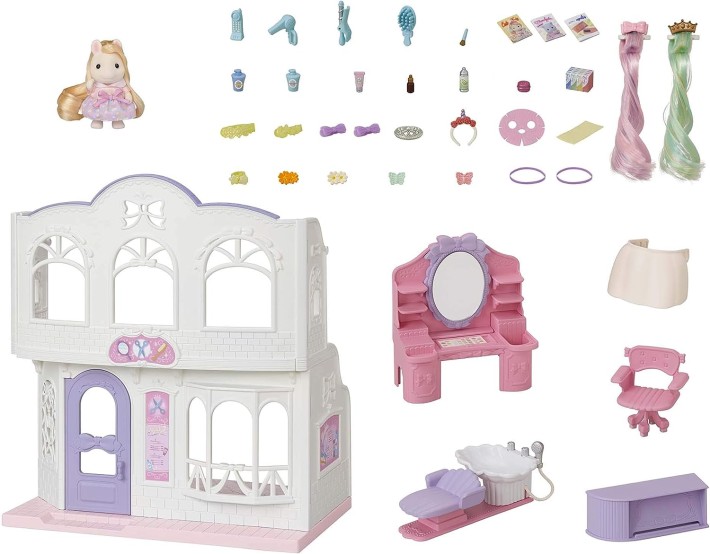 sylvanian families pony's stylish hair salon