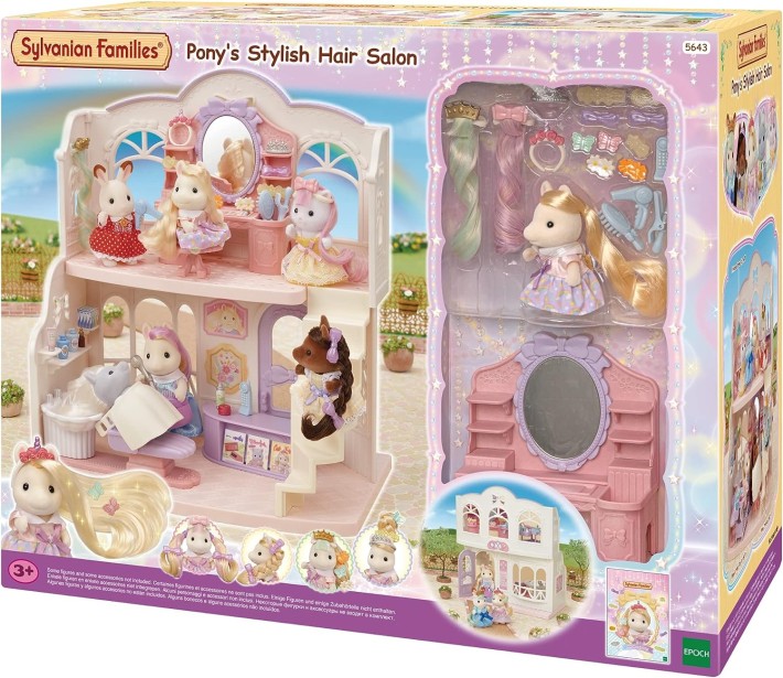 sylvanian families pony's stylish hair salon