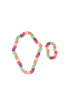 sweet tart heart necklace & bracelet set (2 pcs) | Kinderfeestwinkel | Speelgoedwinkel | Feestwinkel | Kinderwinkel |
