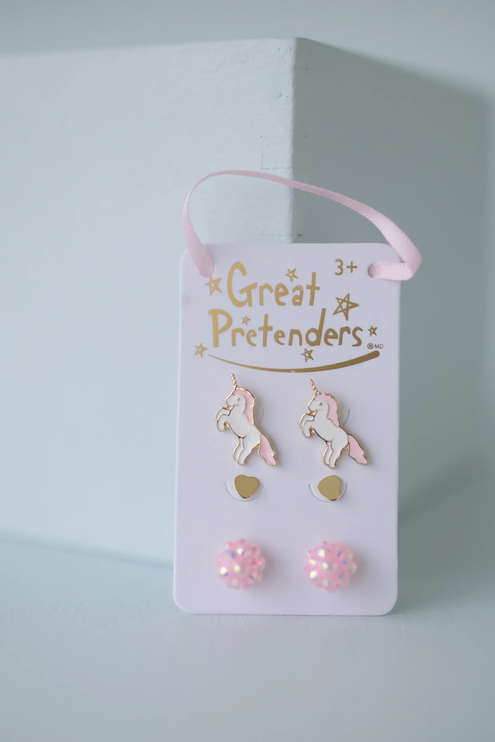 boutique unicorn studded earrings, 3 setjes