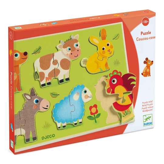 djeco relief puzzel - coucou koe