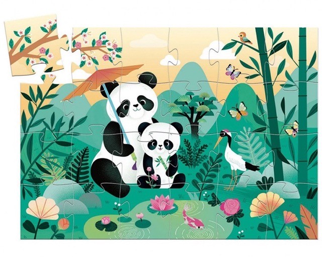 djeco silhouette puzzel - leo de panda (24 st)