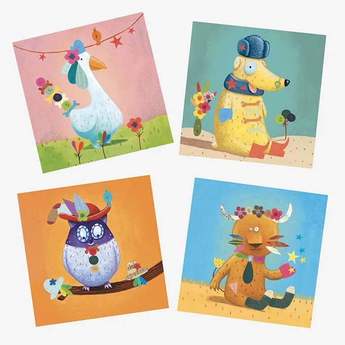 djeco cre?ren met stickers - dieren