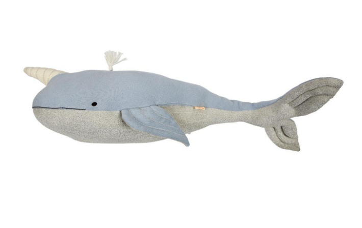 meri meri knitted narwhal cushion