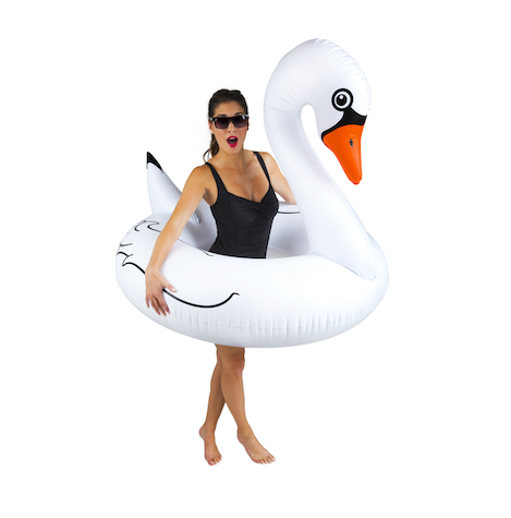 white giant swan pool float