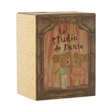 maileg ballet mouse in dance studio, little sister and brother