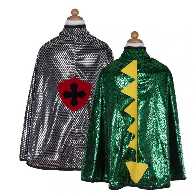 reversible dragon/knight cape (5-6 jr)