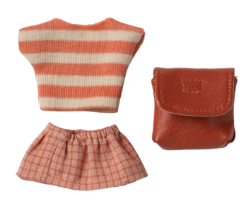 maileg clothes and bag, big sister mouse - coral | Kinderfeestwinkel | Speelgoedwinkel | Feestwinkel | Kinderwinkel | Amsterd