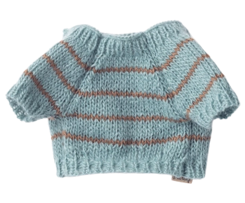 maileg puppy supply, small, knitted sweater - dusty blue | Kinderfeestwinkel | Speelgoedwinkel | Feestwinkel | Kinderwinkel |