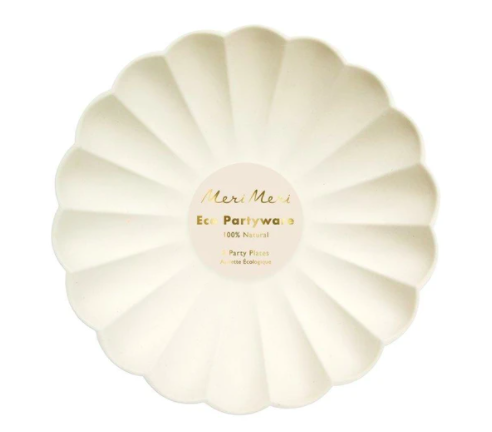 meri meri cream simply eco plates, small