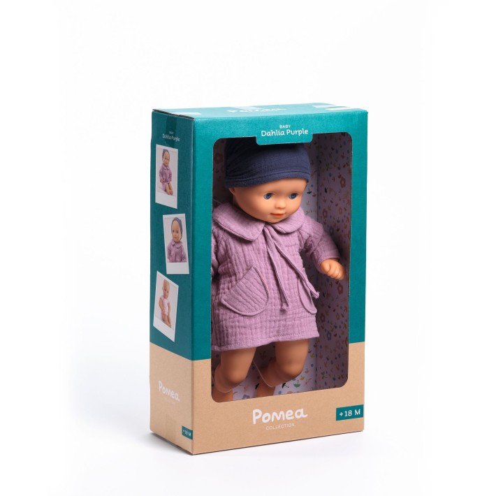 djeco pop aangekleed (32 cm) - baby dahlia purple